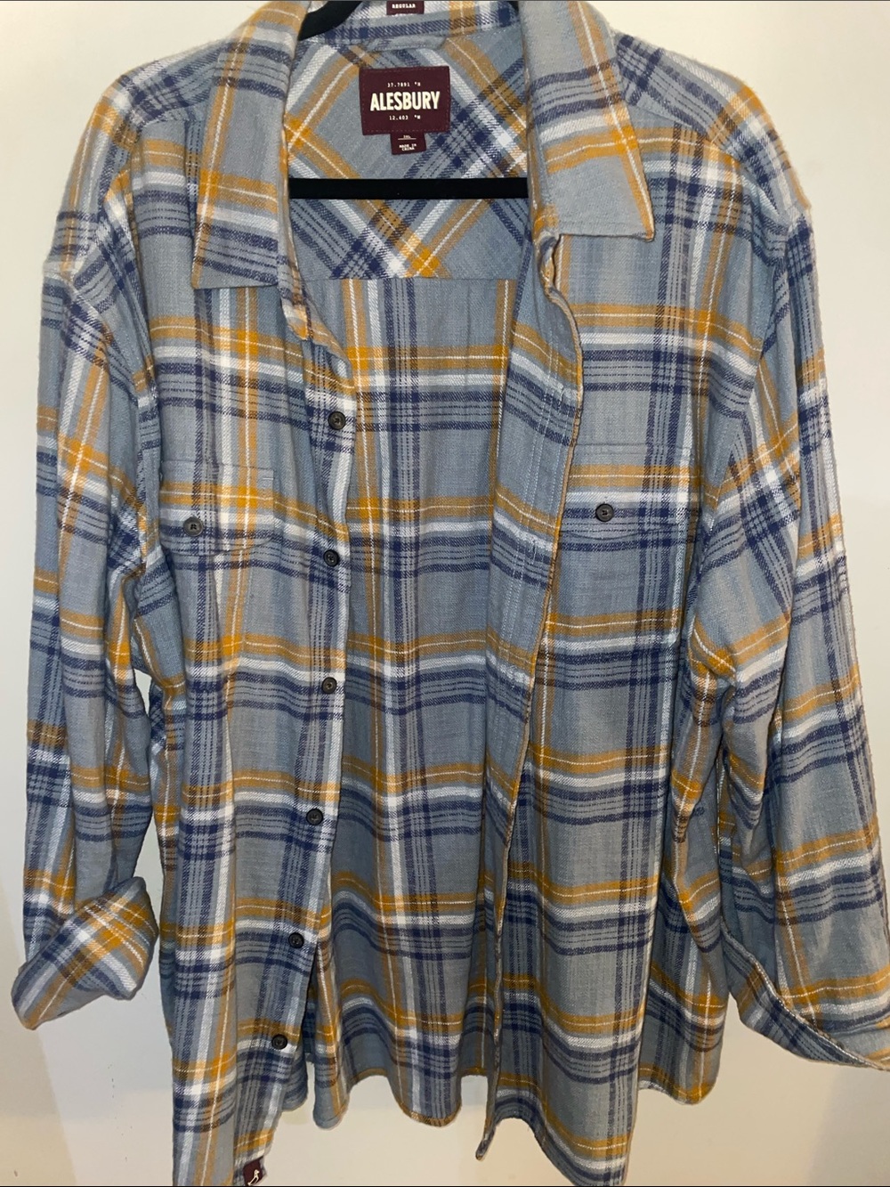 Alesbury Light Blue & Mustard Plaid Button-Down Shirt